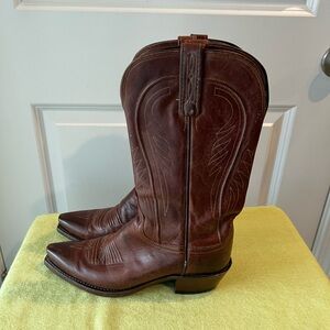 Lucchese Brown Leather Western Cowboy Boots